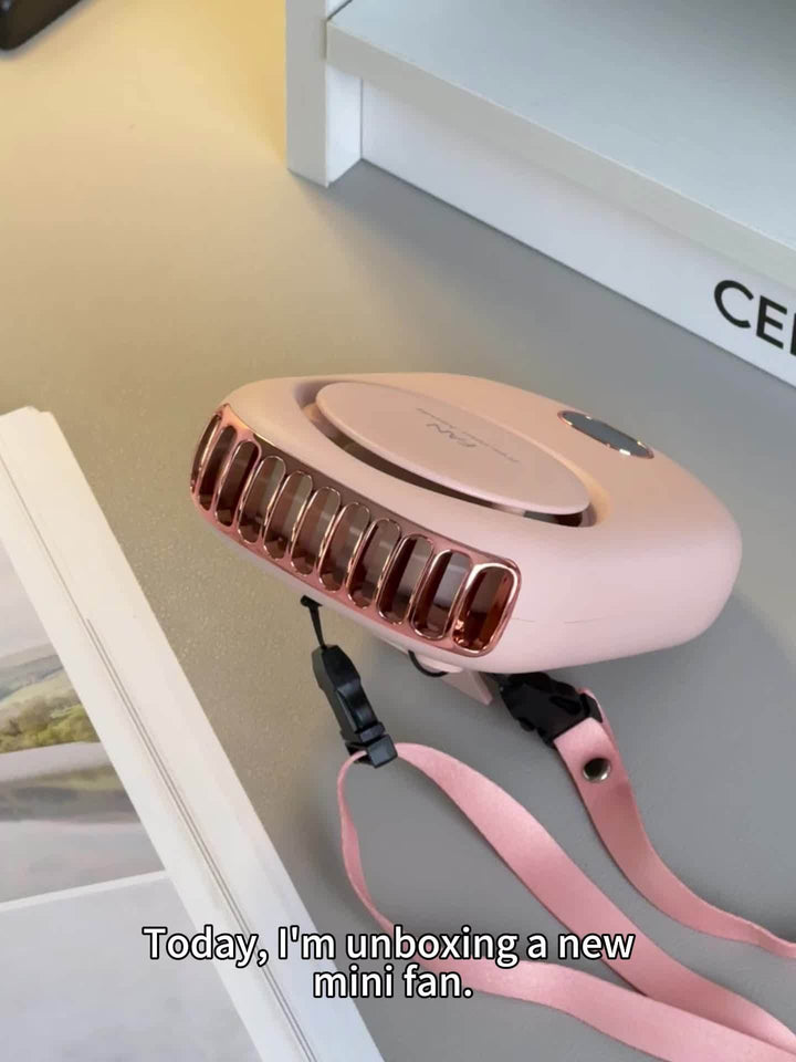 Genopladelig mini halsventilator med USB – Let med justerbare hastigheder