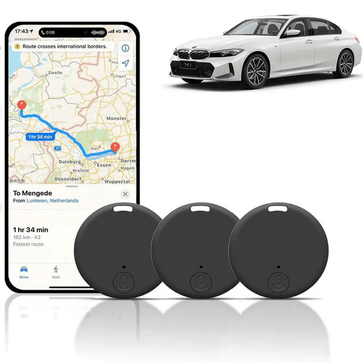 3x mini GPS-tracker - lokaliseringsenhed til bil og nøgler