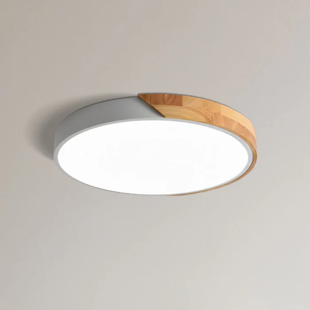 Delos Scandi-loftlampe i træ | Naturlig LED-designlampe