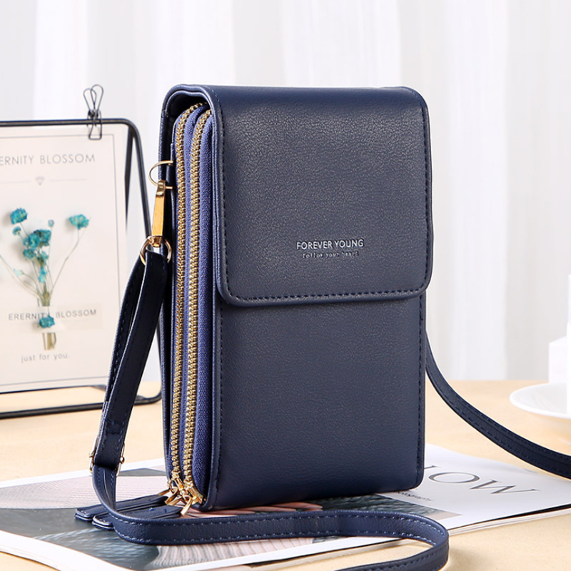 Telefontaske med touchscreen og pungfunktion – kompakt crossbody-taske til daglig brug