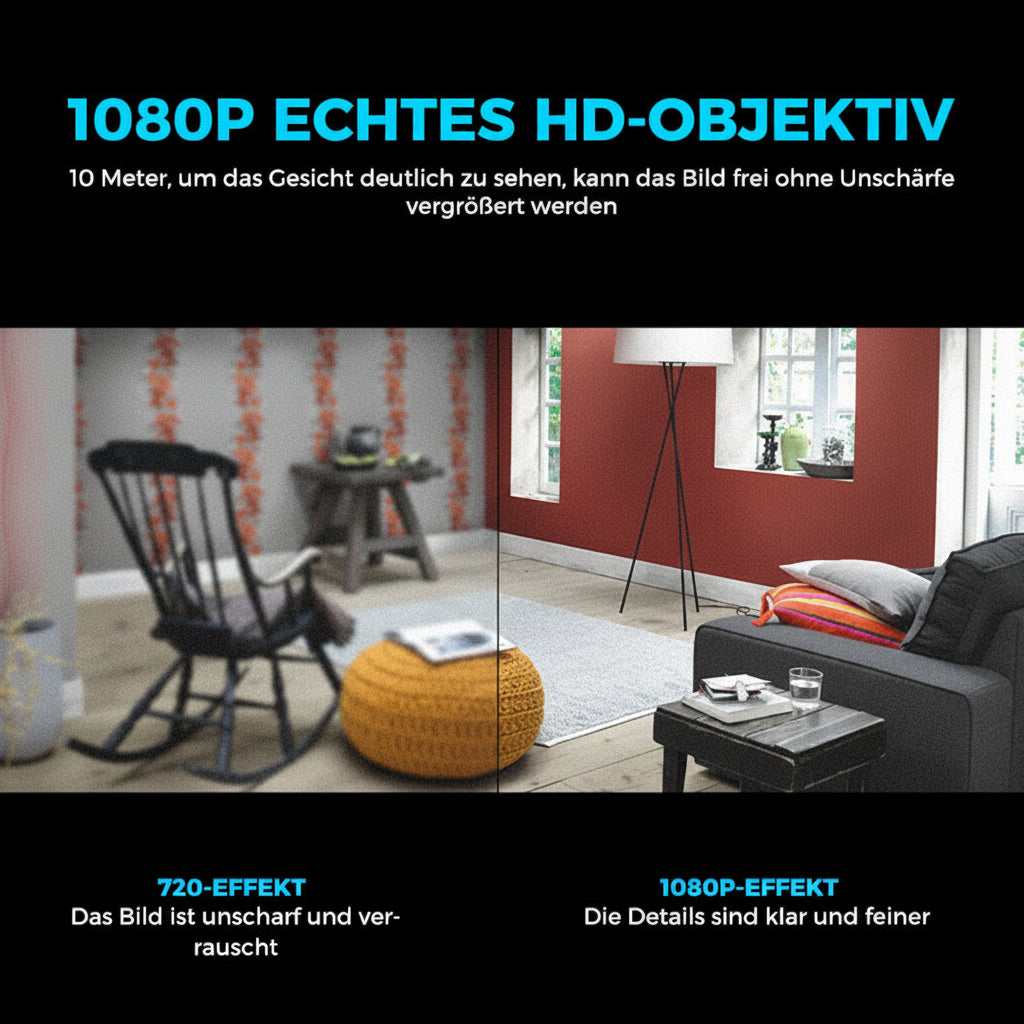 Mini WiFi-overvågningskamera 1080p | Skjult nattesyn | Bevægelsesalarm | Lyd