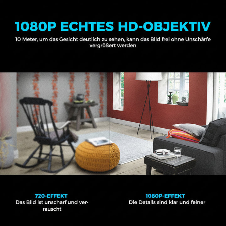 Mini WiFi-overvågningskamera 1080p | Skjult nattesyn | Bevægelsesalarm | Lyd