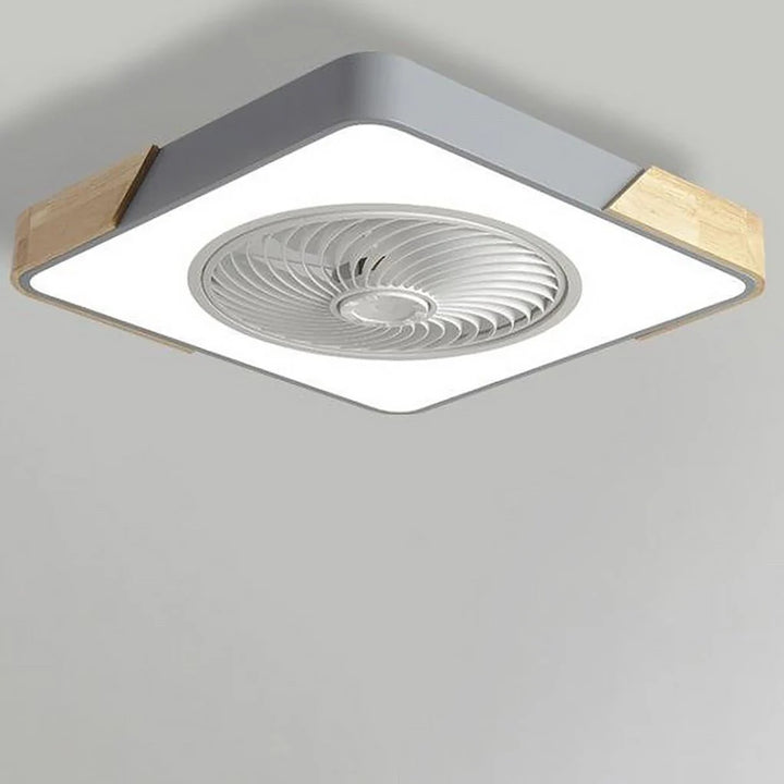 Stilren Loftventilator med LED‑lys og Vingeløst Design