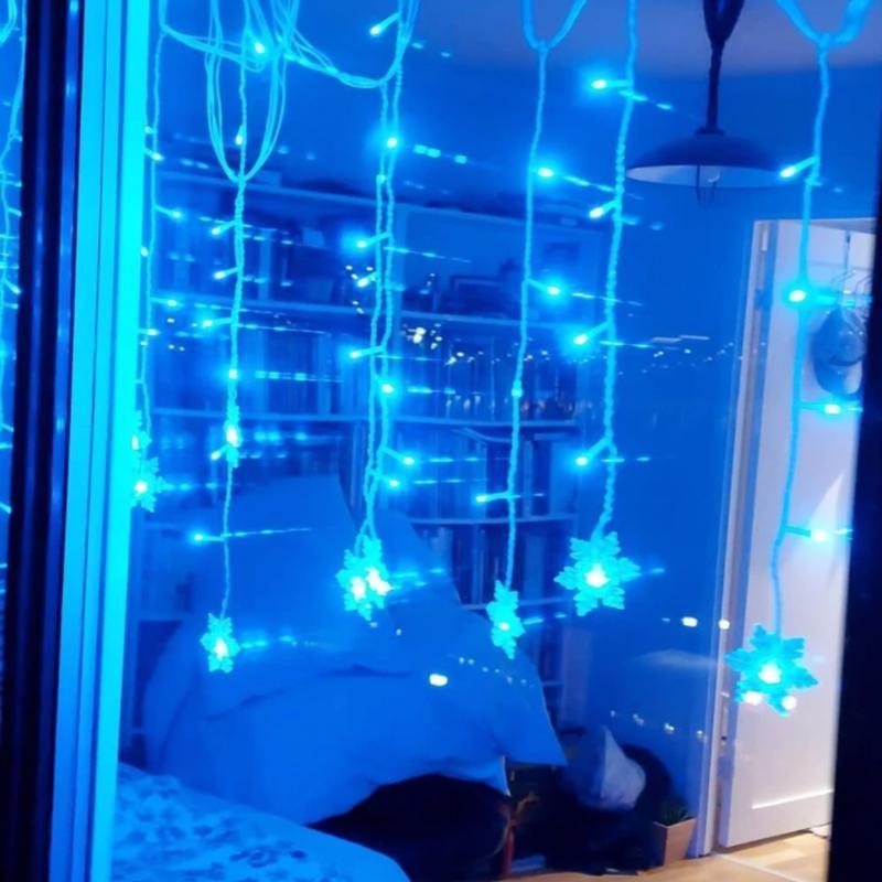 LED-lyskæde med snefnug | Indendørs & udendørs