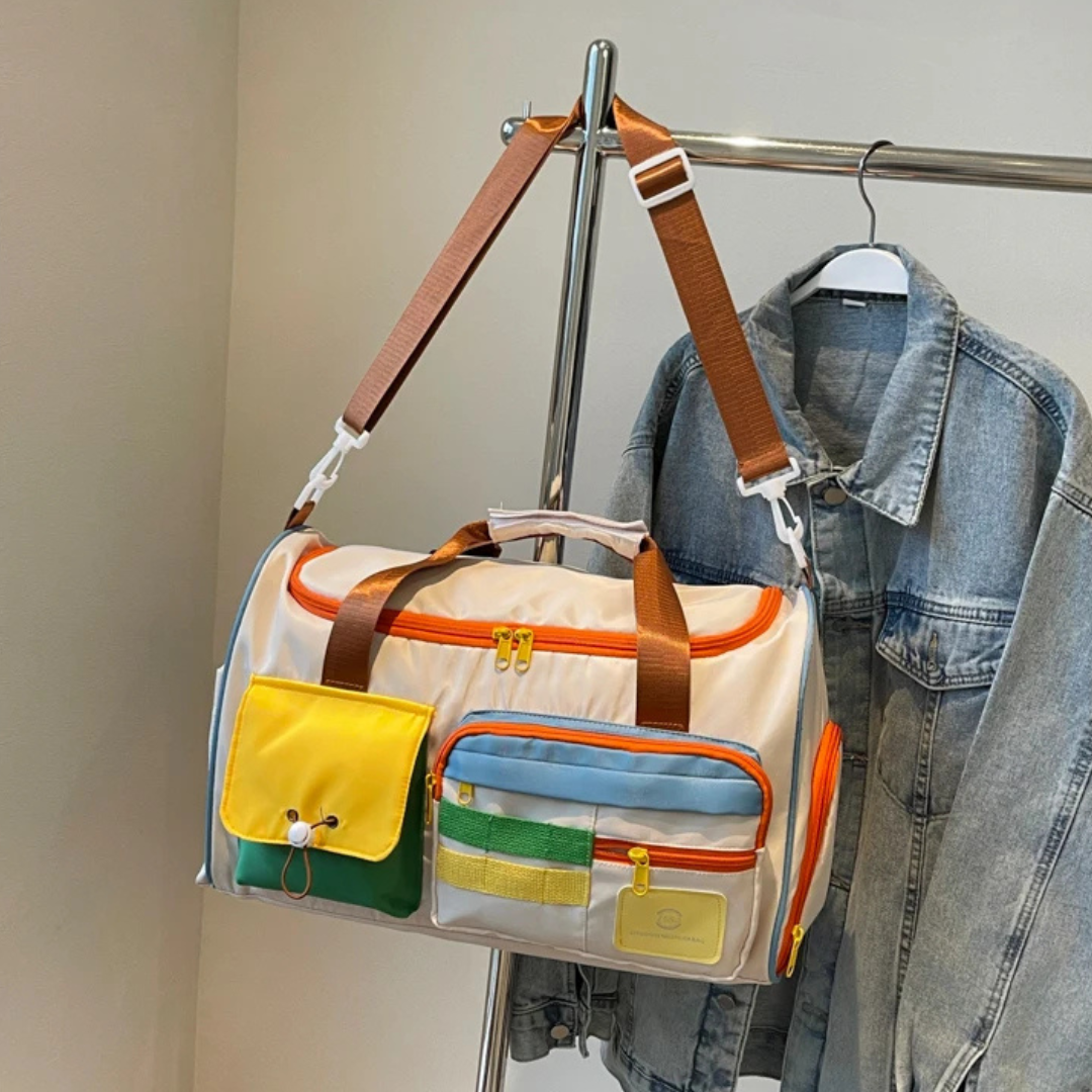 Let rejsetaske med farveblokke - FlexaBag