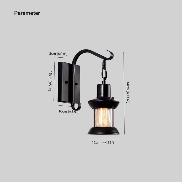 Silva industrielt retro-væglampe sort/bronze interiør i metal/glas