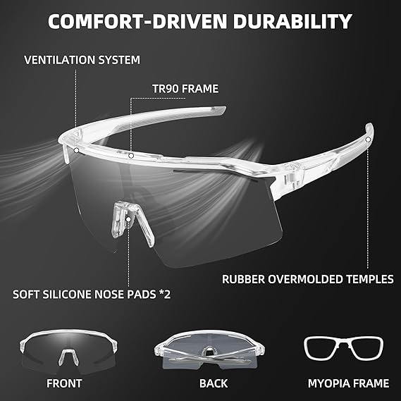 SunShift taktiske solbriller – fotokrome UV-sportsbriller