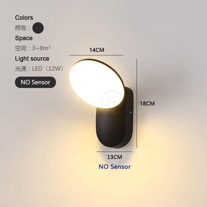 Intelligent LED-væglampe med bevægelsessensor