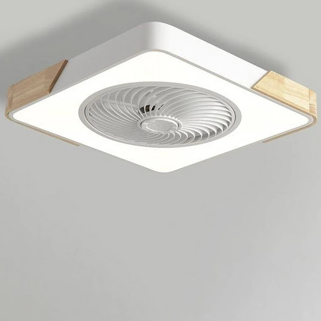 Stilren Loftventilator med LED‑lys og Vingeløst Design