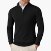 Herre Pullover med Kvart Lynlås og Ribbet Kant