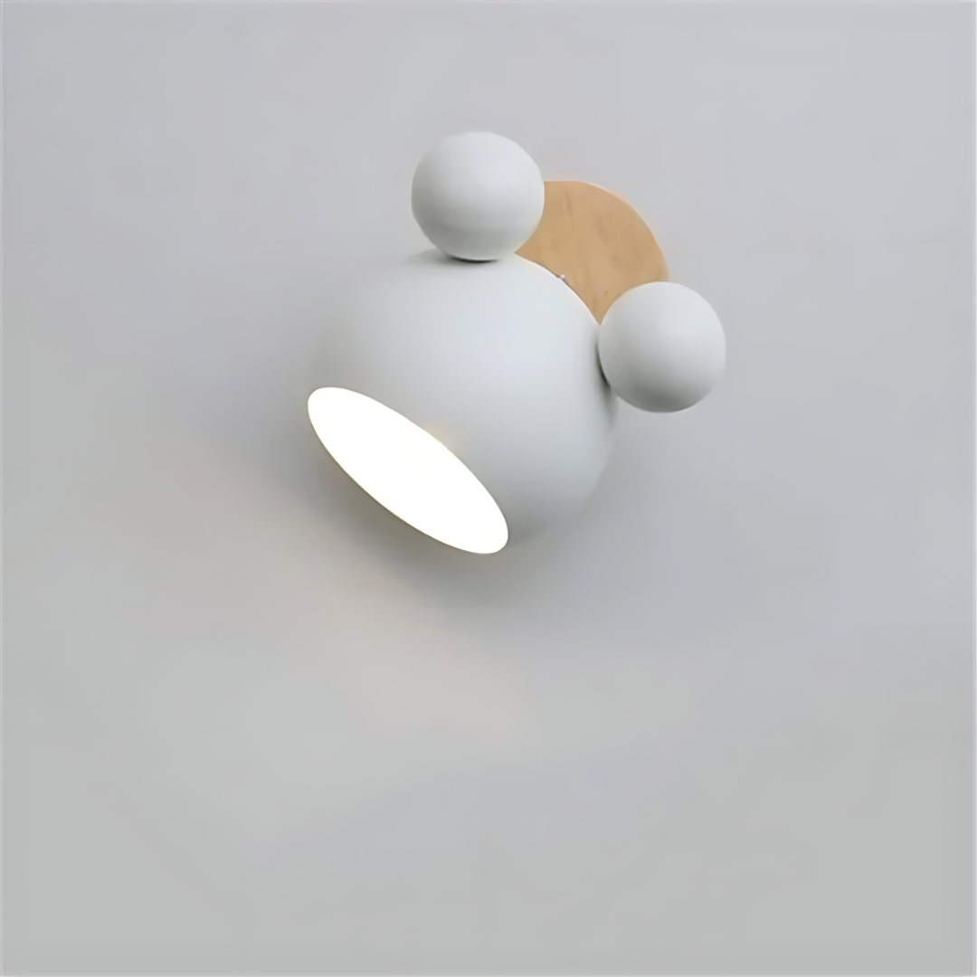 LumiMickey nordisk væglampe | Sød LED-væglampe formet som en mus til en hyggelig børneværelse og legestue.