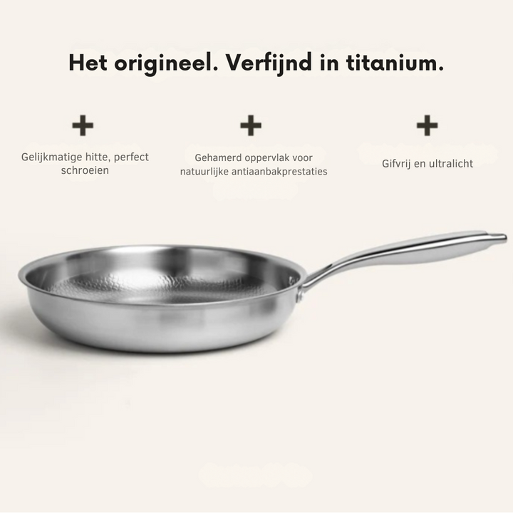 Hamret titaniumpande – bæredygtige køkkenredskaber uden giftstoffer og elegante til ethvert køkken