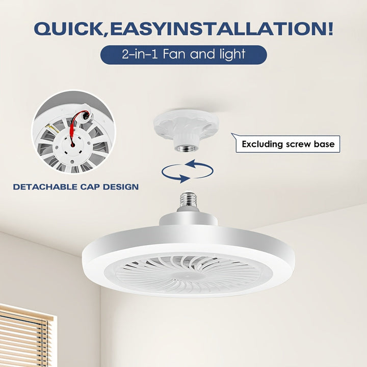 Slank LED-loftsventilator med lys – dæmpbar og lydsvag