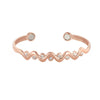 Ren Rød Kobber Bølgeformet Zircon Magnetisk Cuff Armbånd