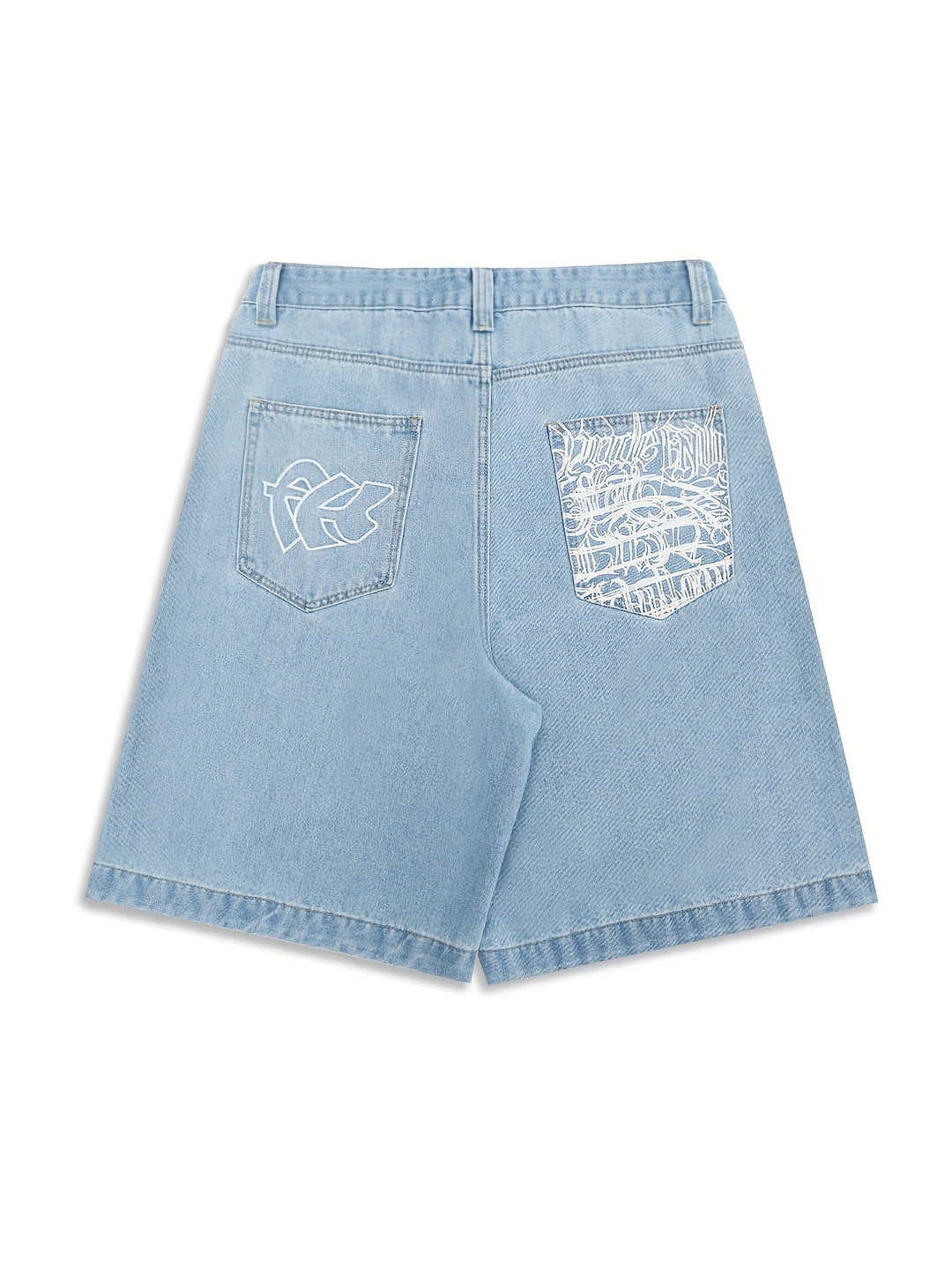 Afslappede bermudashorts i denim – løs pasform med elegant blomsterbroderi