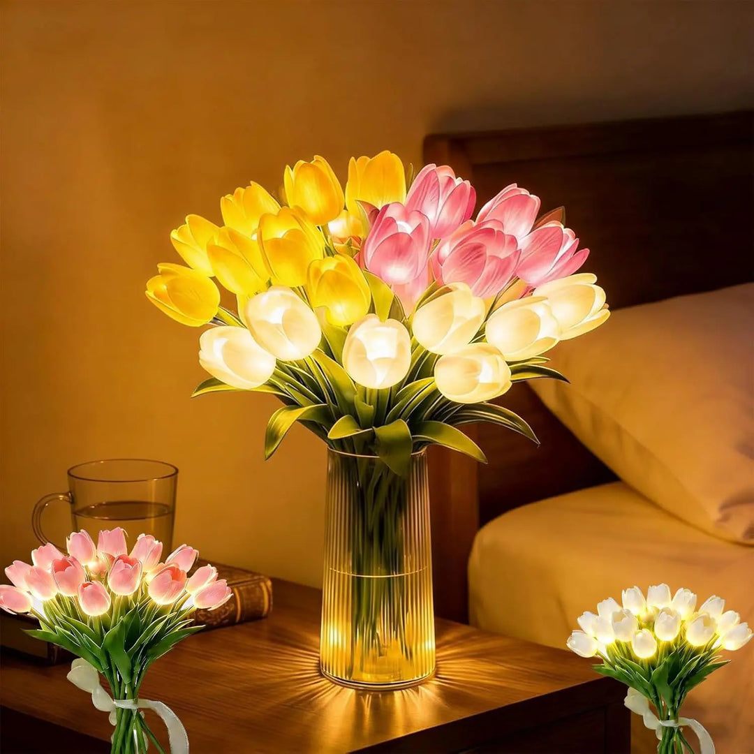 Hyggelig LED-blomsterlampe til varmt, stemningsfuldt lys
