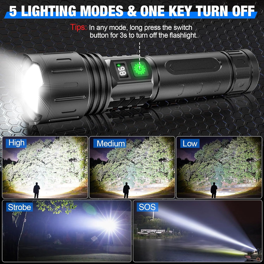 Kraftfuld LED-lommelygte – op til 100.000 lumen