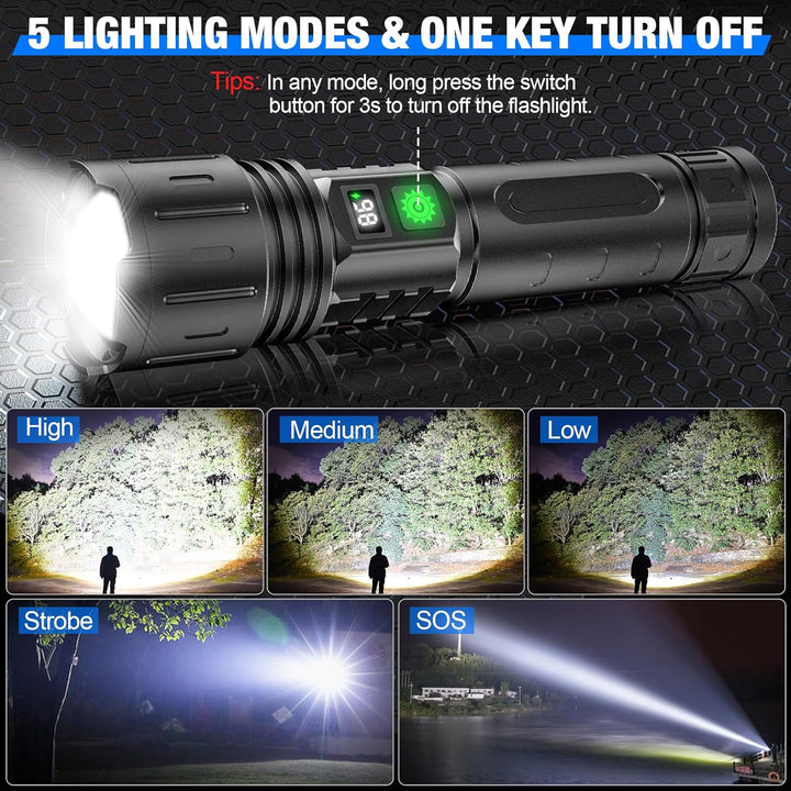 Kraftfuld LED-lommelygte – op til 100.000 lumen