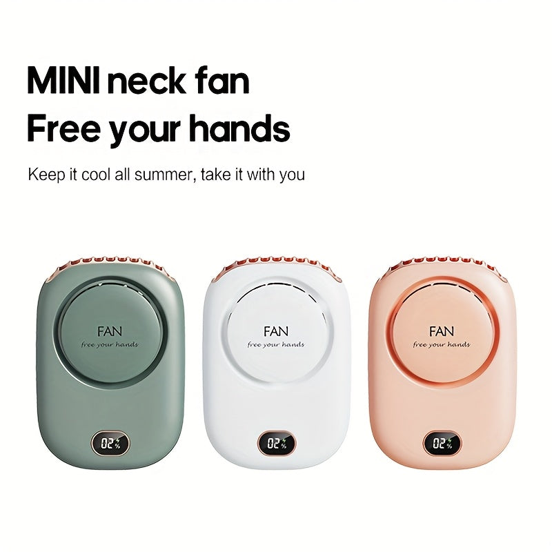 Genopladelig mini halsventilator med USB – Let med justerbare hastigheder