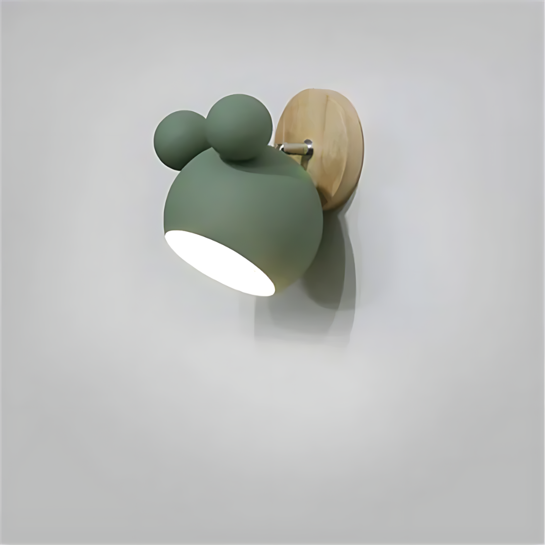 LumiMickey nordisk væglampe | Sød LED-væglampe formet som en mus til en hyggelig børneværelse og legestue.