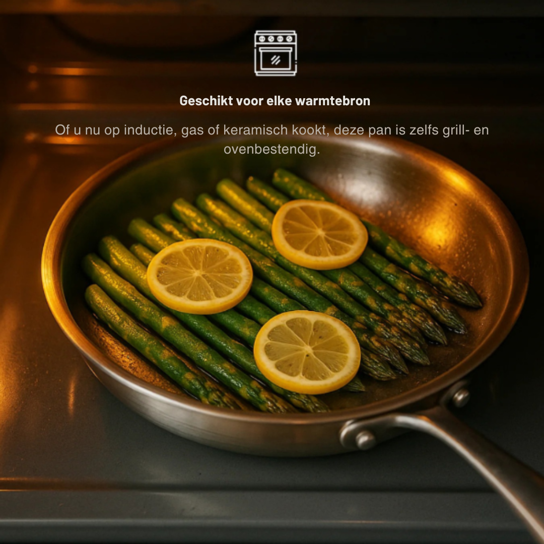 Premium titanium gryde-/pandesæt, 3 dele – Egnet til induktion & naturlig non-stick belægning – 3 pander