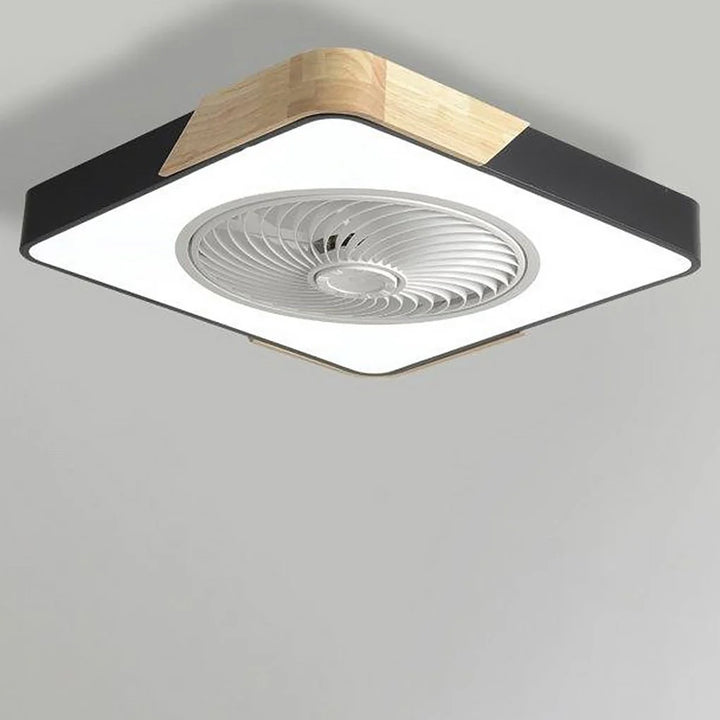 Stilren Loftventilator med LED‑lys og Vingeløst Design