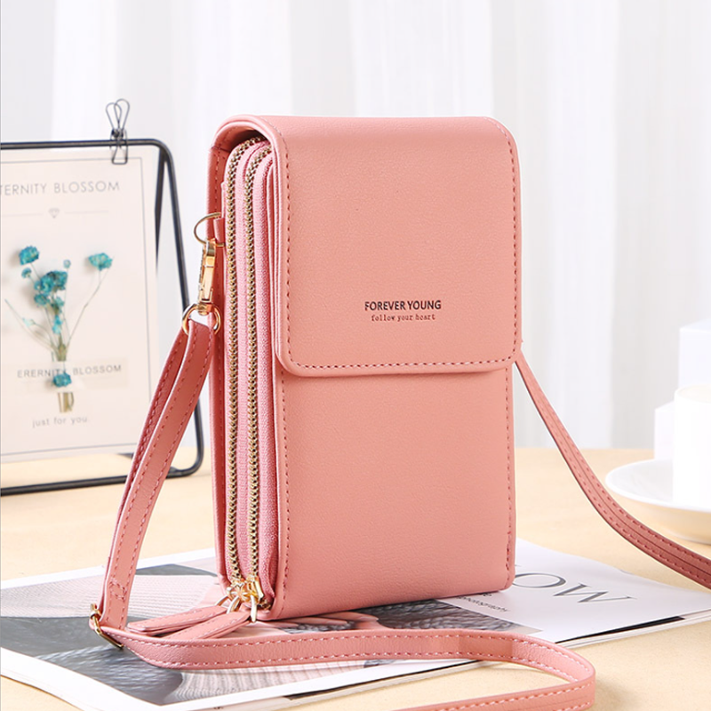 Telefontaske med touchscreen og pungfunktion – kompakt crossbody-taske til daglig brug