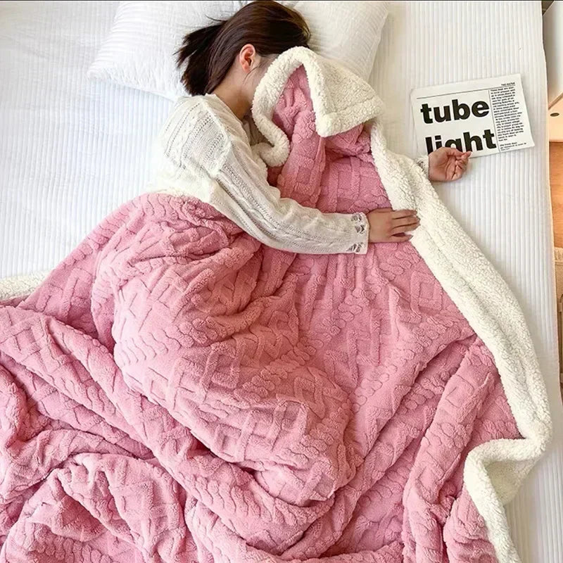 Tyk vinter-uldtæppe af lammeuld - WarmWool