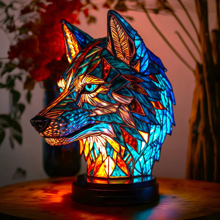 VitraGlow håndlavet glaspynt | Elegant bordlampe i resin og glas med levende kunstneriske mønstre