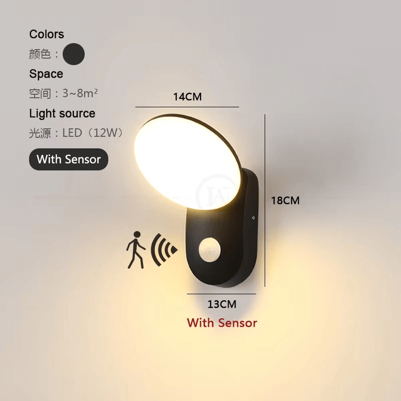 Intelligent LED-væglampe med bevægelsessensor