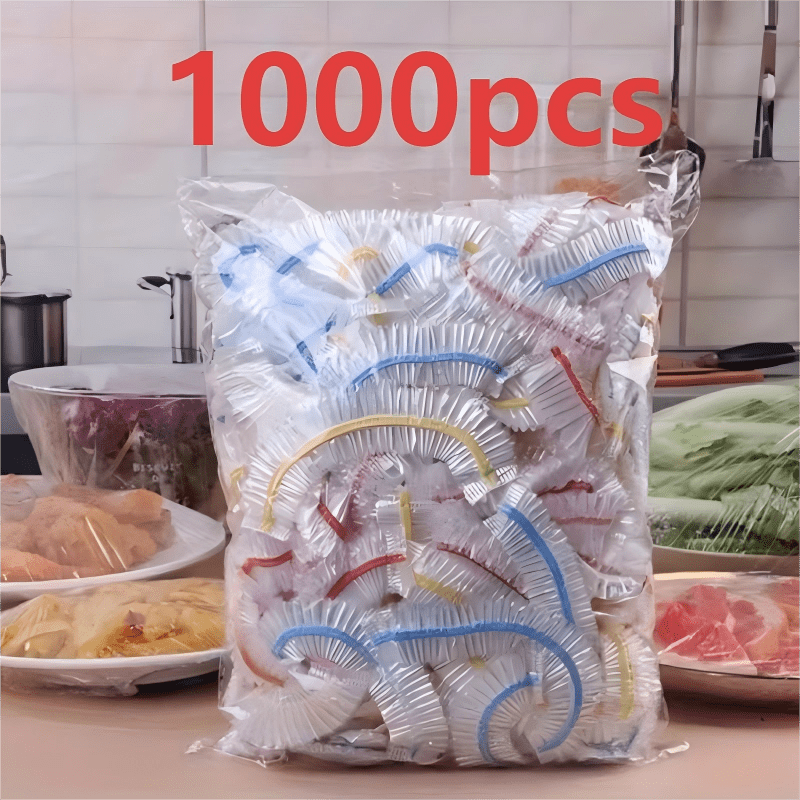 1000 elastiske engangsovertræk til mad, PE-låg til skåle og tallerkener 35 cm