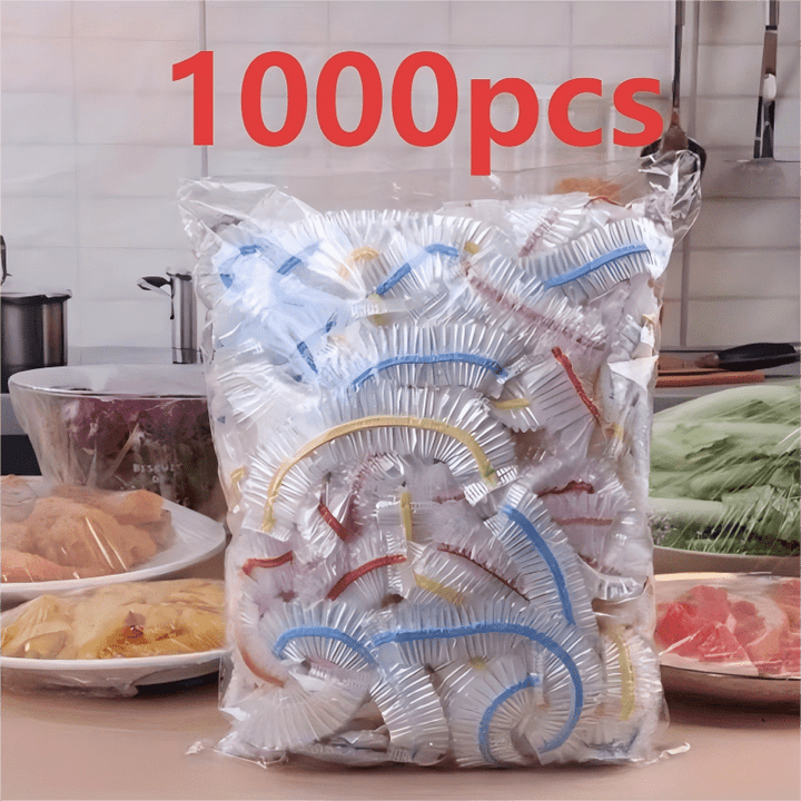 1000 elastiske engangsovertræk til mad, PE-låg til skåle og tallerkener 35 cm