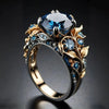 Vintage Sapphire Leaf Inlay Ring