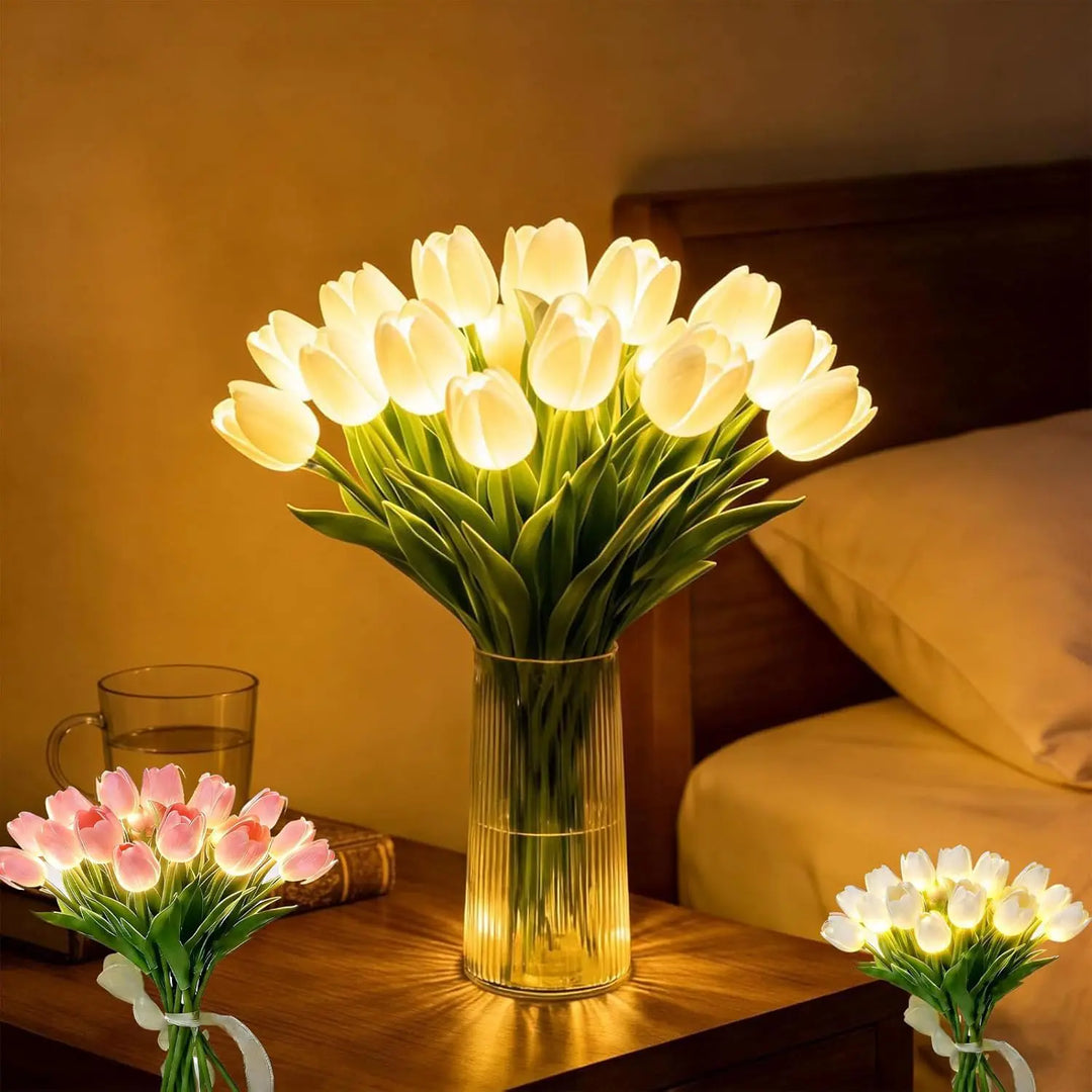 Hyggelig LED-blomsterlampe til varmt, stemningsfuldt lys