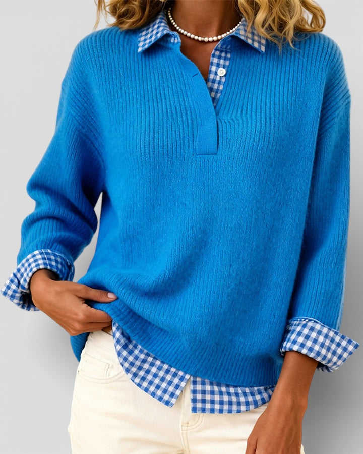 Smart strikket sweater med V-hals