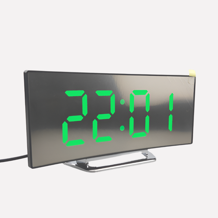 Moderne stil buet LED digital vækkeur