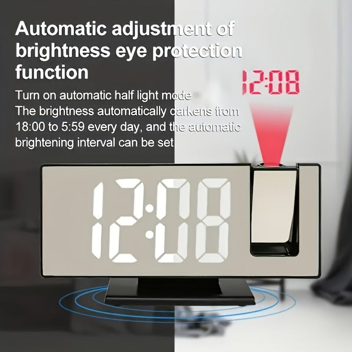 Digitalt projektionsvækkeur – Stort LED-display og multifunktionel alarm