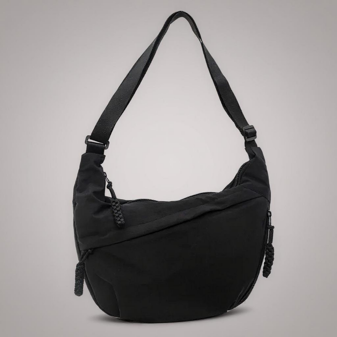 Skuldertaske - justerbar bærerem, crossbody i nylon med flere lommer