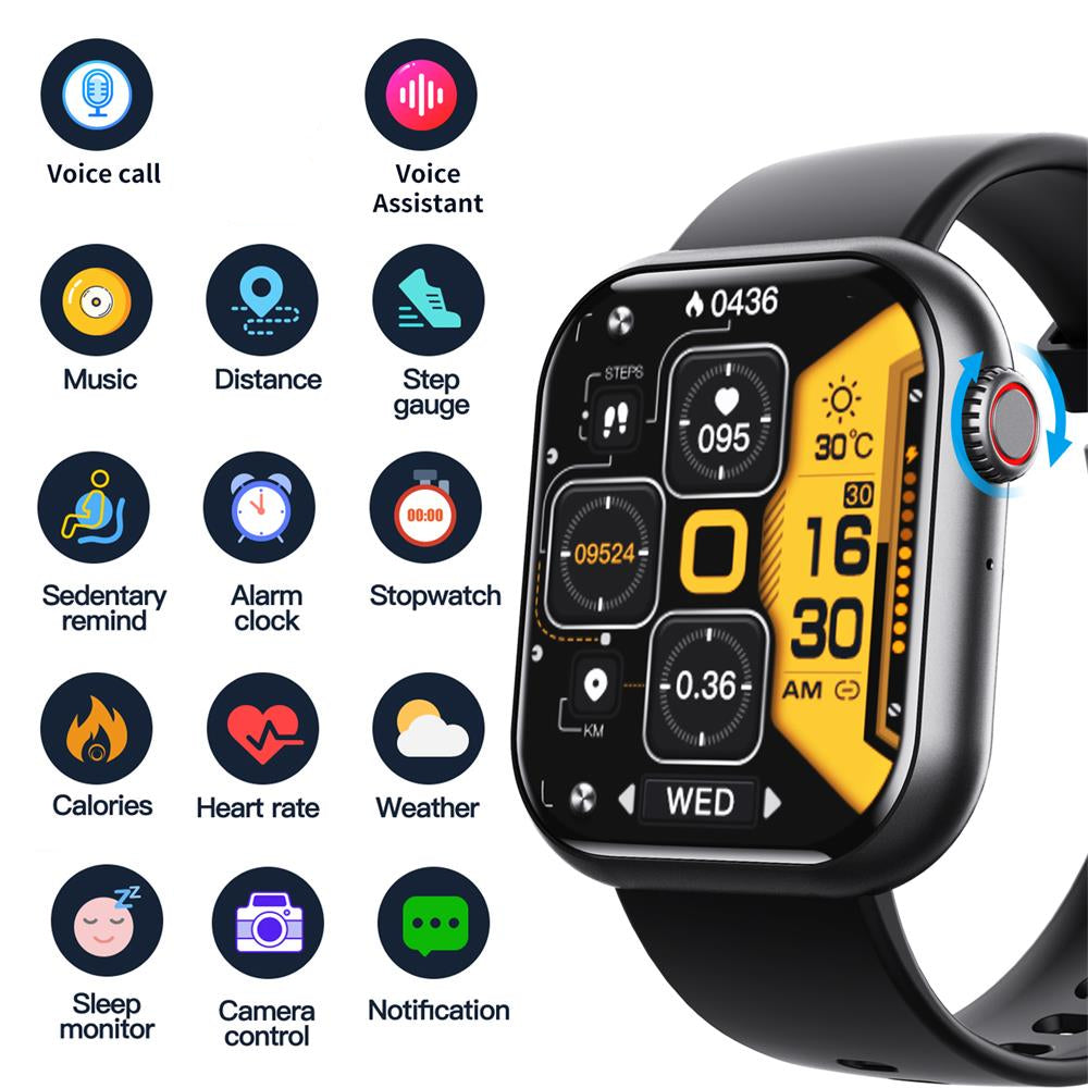 Vandtæt smartwatch med blodtryksmåler, iltmætning og søvnovervågning