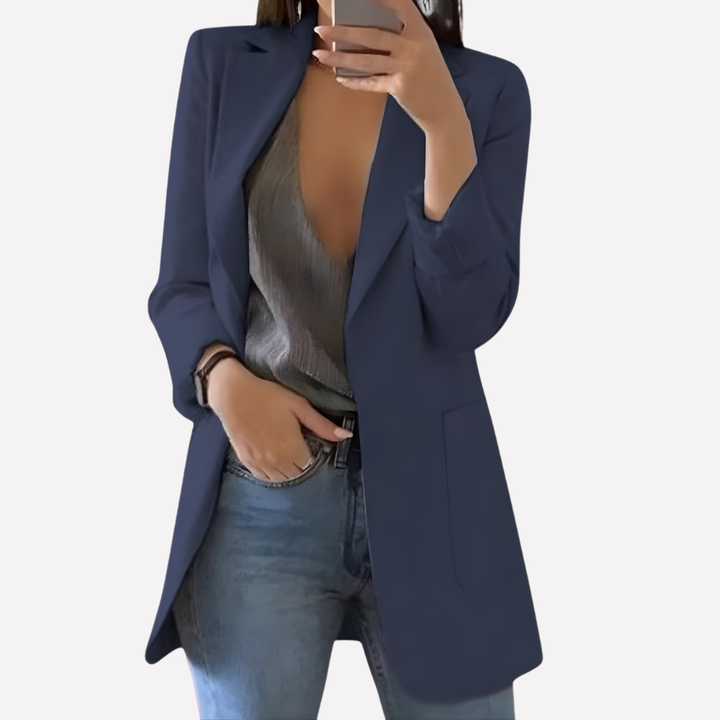Kvinders Front Pocket Blazer – Struktureret Hverdagslag