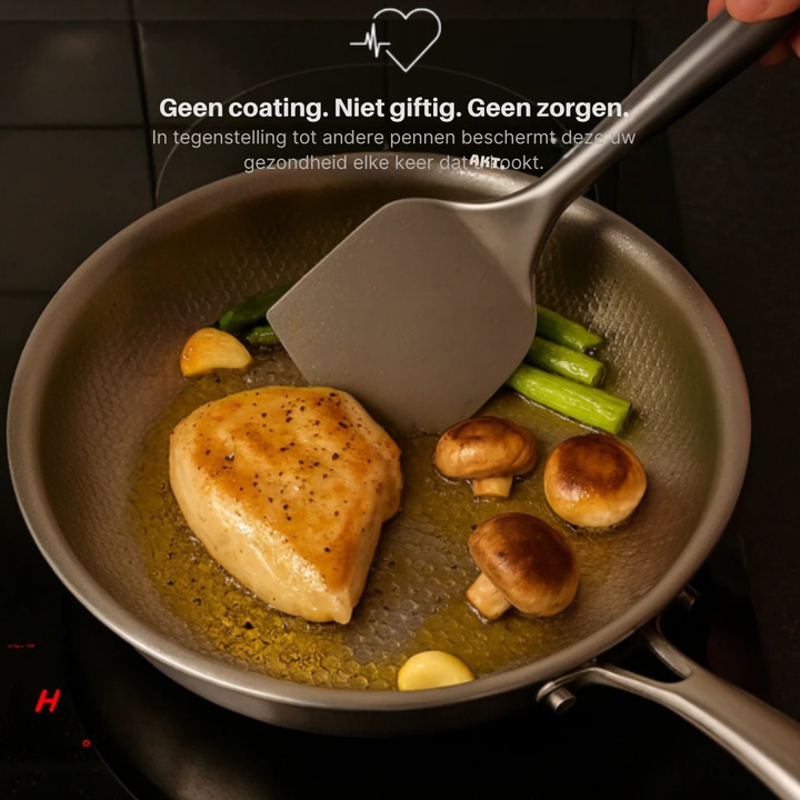 Premium titanium gryde-/pandesæt, 3 dele – Egnet til induktion & naturlig non-stick belægning – 3 pander