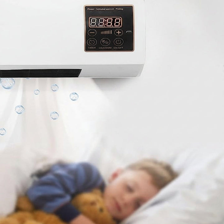 4-i-1 kanalløs klimaanlæg til væg – køling, opvarmning, ventilation, affugtning, støjsvag drift med timer