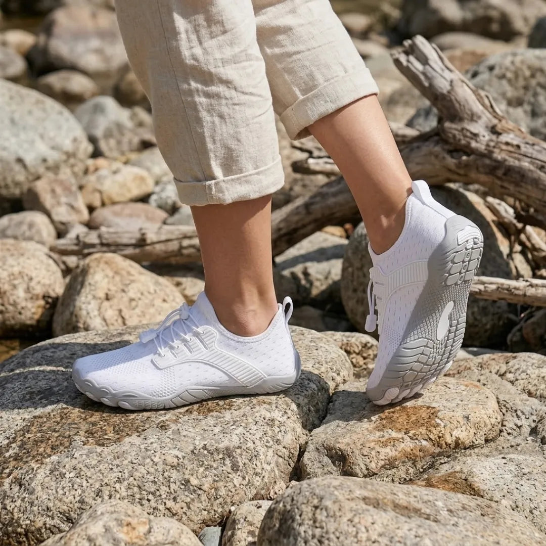 Barfodssneakers til kvinder med bred tåboks og fleksibel sål