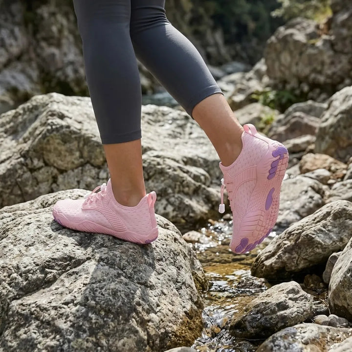 Barfodssneakers til kvinder med bred tåboks og fleksibel sål
