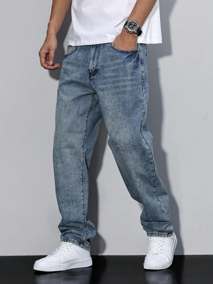 Baggy jeans - vidtsiddende denimbukser i used-look