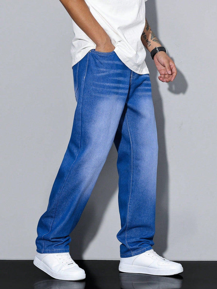 Baggy jeans - vidtsiddende denimbukser i used-look