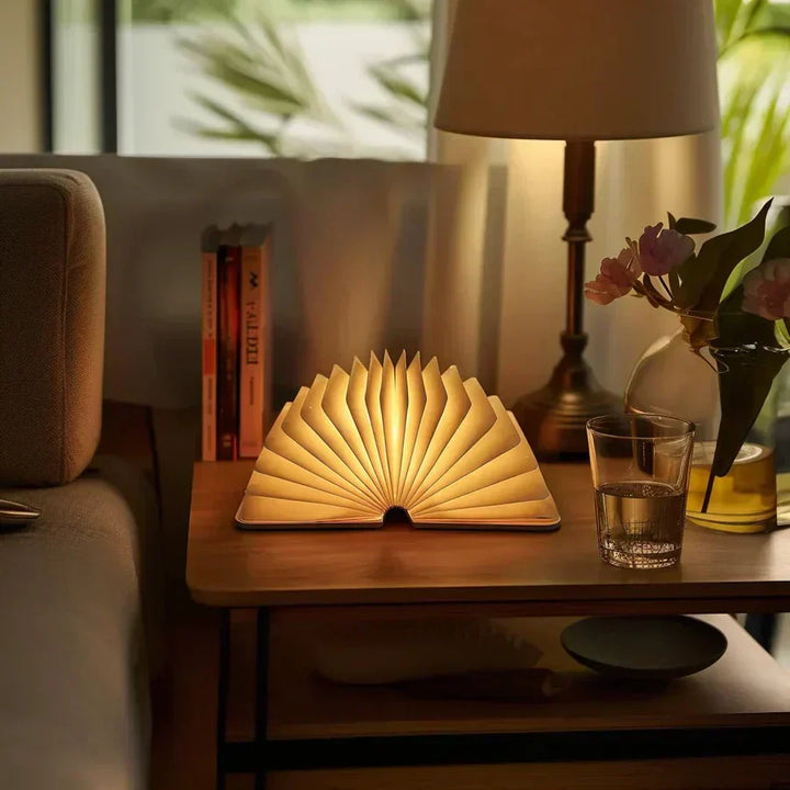 Foldbar boglampe med varmt LED-lys - StoryGlow