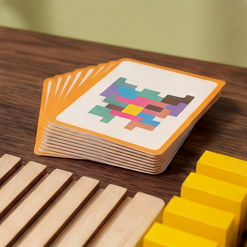 Montessori Tetris-stablepuslespil i træ – læringslegetøj