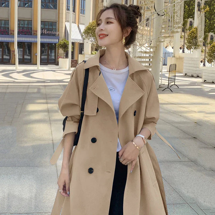 Yael - Klassisk Lang Trenchcoat til Kvinder-Modiva