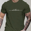 Afslappet herre-T-shirt med rund hals og minimalistisk print